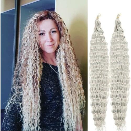 30 inch Long Synthetic Afro Curls Hair for African Braids Ocean Water Wave Tresses Crochet Braiding Hair Extensions Braided Hair