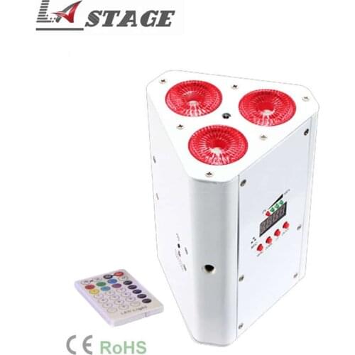 3x18W 2.4G Wireless DMX IR remote LED Wedding LED Uplights Par(Black)