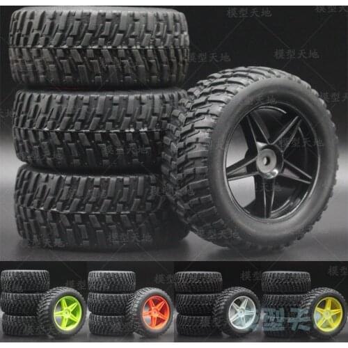4PCS/SET 95MM Off-Road Short Course Truck Rally Tires Rubber Tyre Wheel Rim Hex Adapter 12MM For HSP 94107 94177 94170 605-7007