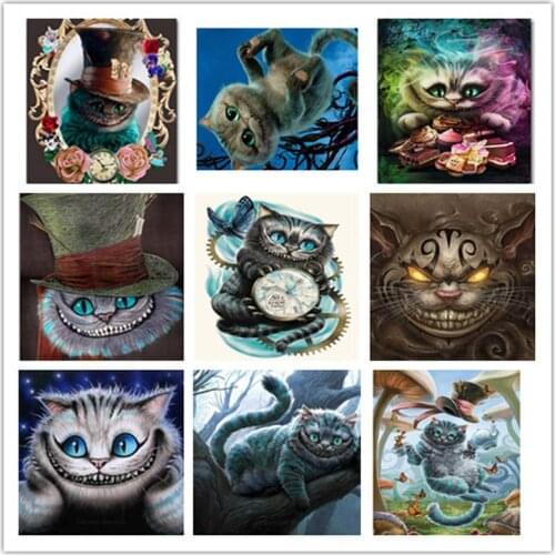 5d Diamond Embroidery For Sale Cheshire Cat Alice In Wonderland Diamond Painting Cross Stitch Kit Mosaic Decoration