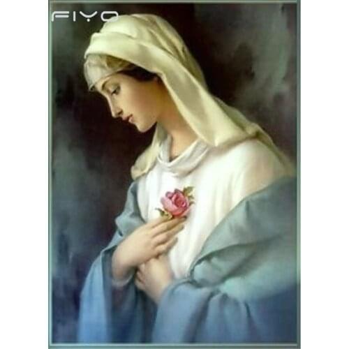 FIYO Diamond Painting "Sacred Religious Madonna" Full Square/Round Drill Wall Decor Inlaid Resin Embroidery Craft Cross Stitch