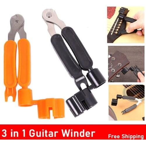 Free Shipping 3 in 1 Multifunction Guitar String Winder String Pin Puller String Cutter Guitar Tool Guitar Accessories