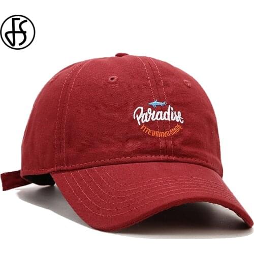 FS Red Orange Letter Shark Embroidery Baseball Cap Street Style Trucker Hats For Men Women Hip Hop Snapback Caps Gorras Hombre