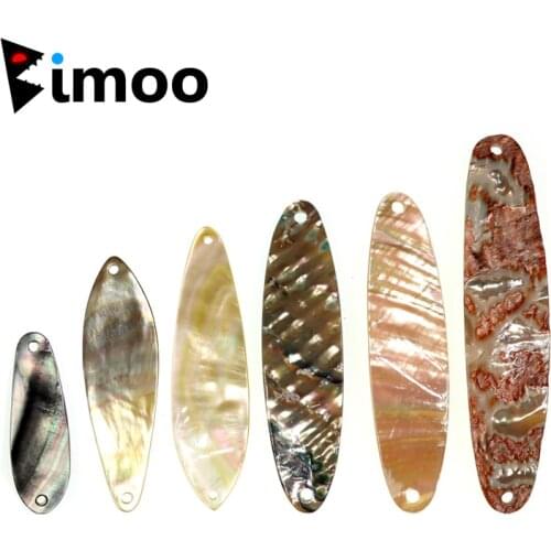 Bimoo 1PC Paua Abalone Shell Spoon for Fishing Lure Strip Natural Abalone Shell Fishing Jig Lure Spoon Shell lures Multiple-size