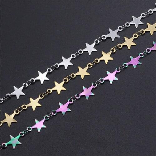 1Meter Star Beads Chain Bulk Chain Gold Link Bulk Chains DIY Wallet Chain Jewelry Necklace Making Necklace Earrigs DIY Accessory