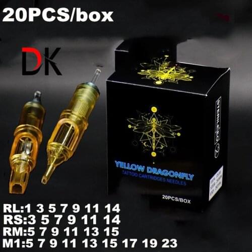 20PCS Tattoo Needle Permanent Makeup Cartridge Needles For Tattoo Machine Kit Eyebrow Needle RL/RS/RM/M1 1/3/5/7/9/11/14RL 3/5RS