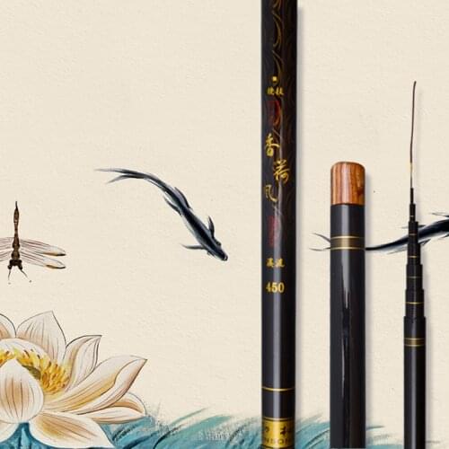Jinsong Wheat Wind Stiff Tele Pole Fast Carbon Telescopic Fishing Rods 3.6m4.5m7.2m River Stream Rod for Carp Light Weight