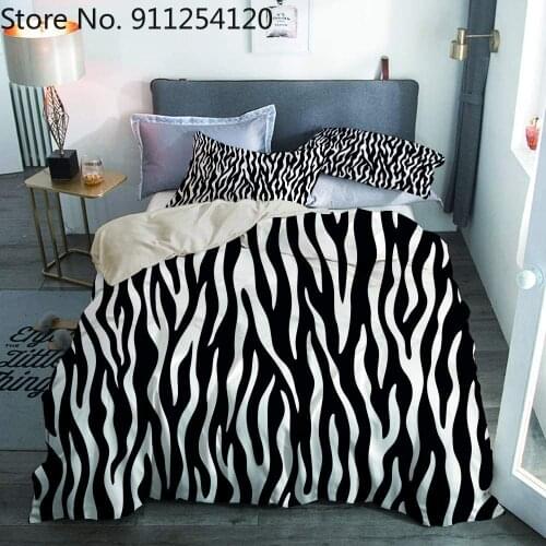 Zebra Skin Duvet Cover Set Animal Texture Black White Bedding Set 2/3 Piece Comforter Bedding Set 3d Print Horse Duvet Cover Set