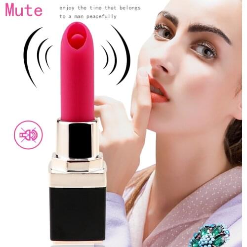 USB Rechargeable 10 Speed Mini Lipstick Tongue Shock Vibrator Portable Bullet G-spot Clitoris Stimulator Adult Sex Toy for Women
