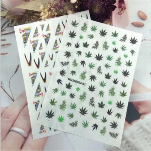 Fashion Hot Selling High Quality 3d DIY Paper Back Glue Adhesive Nail Stickers Fingernail Art Tip Ornament Manicure Women Girls