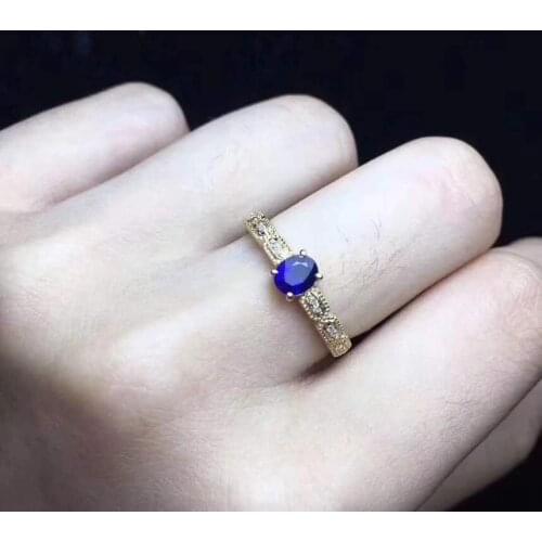 Natural real blue sapphire ring 925 sterling silver Fine handworked jewelry Finger rings