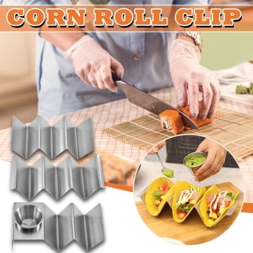 Stainless Steel Burrito Baking Rack Pancake Rack Corn Roll Egg Pancake Clip Food Baking Mold Pie Tool Kitchen Gadget Accessories