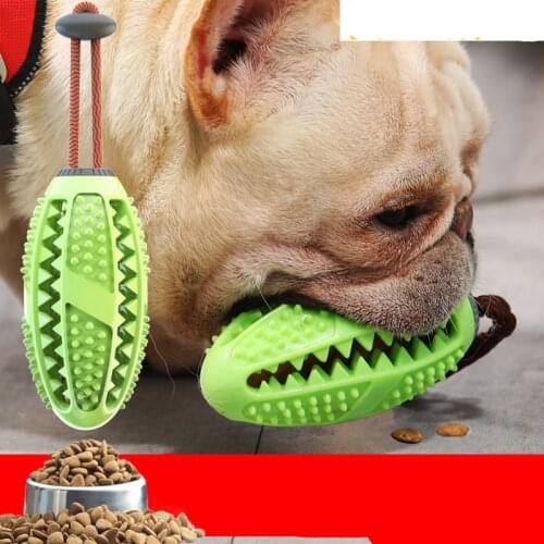 New Pet Toy Leaking Molar Stick Dog Toys TPR Rubber Olive Ball Chewing Molar Dog Toothbrush Training Suppy Pet Supplies