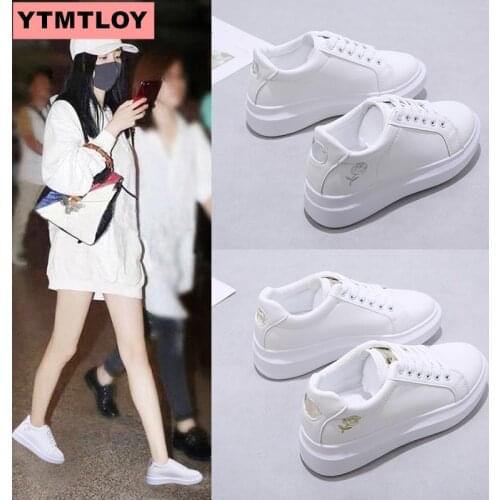 2019 hot fashion spring and autumn new designer charming vulcanized shoes ladies lace white sneaker size 35-39