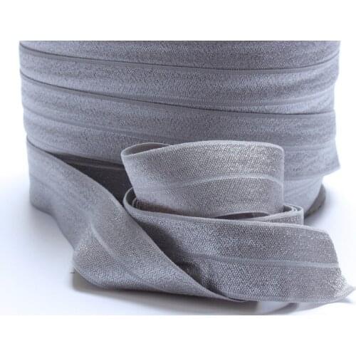 Wholesale wide fold over elastic, high quality 1 inch solid foe in #009 Lt. silver