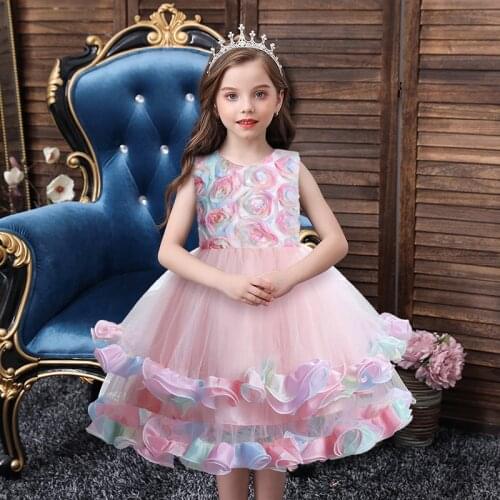 Dress for Girls Kids Dress Sleeveless Cosplay Costume Children Birthday Wedding Party Clothing Girls Princess Costume New 2021