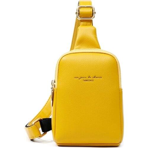 Retro Waist Bags PU Leather Fanny Pack Shoulder Bag Ladies fashion yellow Waist Pack Women Belt Bags Multifunctional Chest Bag