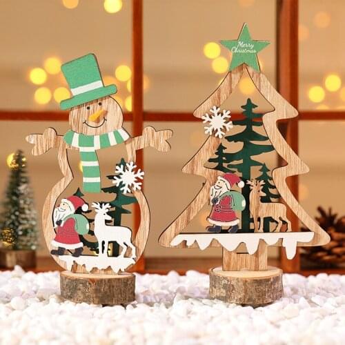 Christmas snowman Wooden Decor child Gift Santa Claus Christmas Tree Home Gifts Xmas Ornaments Navidad Desktop Bedroom