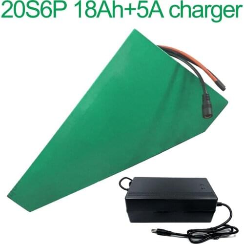 With 5A charger 72V 18Ah 20S6P 18650 Li-ion Battery electric two Three wheeled motorcycle bicycle ebike 330*310*200*70*70*45mm
