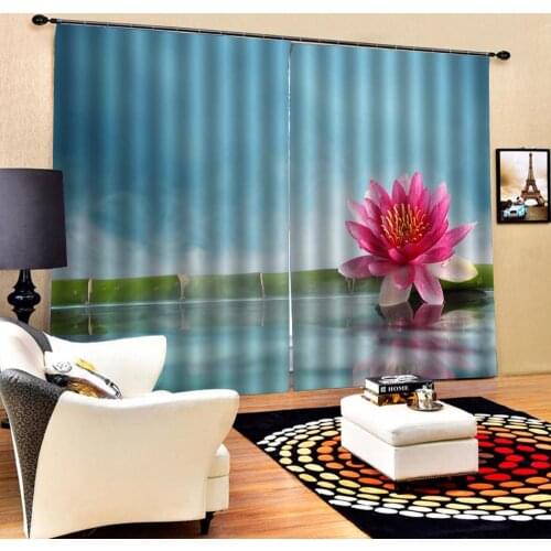 Blue blackout bamboo curtains nature personality style alley photo print 3d curtain Decoration curtains