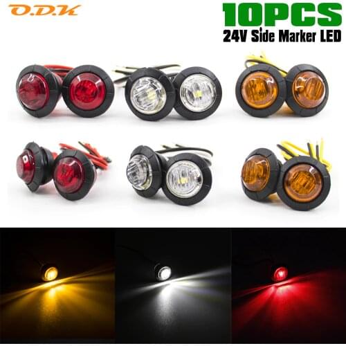 10x Universal Amber Side Marker Indicator LED Bullet Light Truck Trailer Lorry Taillight Sealed 3/4" LED Marker Clearance Lamps