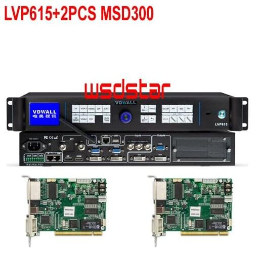 VDWALL LVP615+2PCS MSD300 Inputs: Video/YPbPr/VGA/DVI/HDMI/DP 2304*1152 WIFI Control LED Video Processor Work with MRV210 MRV336