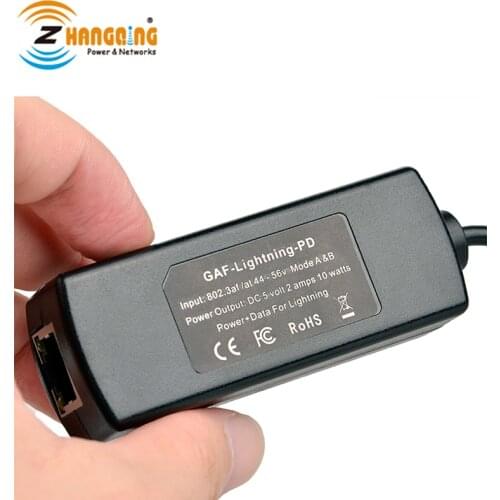 GAF-Lightning-PD PoE to Lightning 5V Power Adapter Charger deliver Power & Data Transfer from 802.3af/at For Lightning devices
