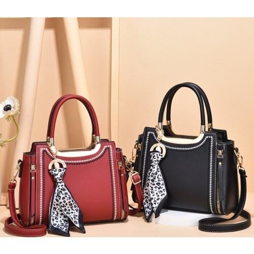 High end womens bag versatile womens handbag silk scarf pendant messenger bag high quality shoulder bags Small square bags