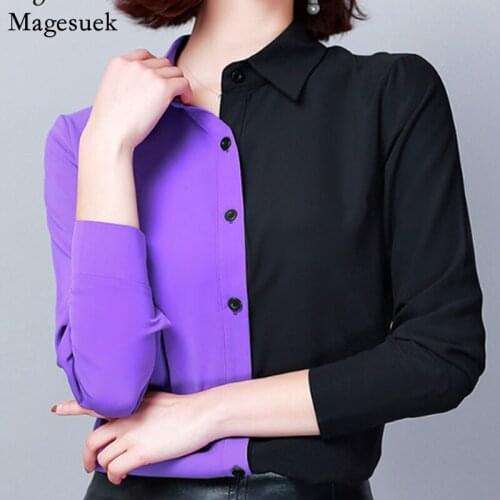 New Button Loose Shirt Women Turn-down Colalr Women Blouse Tops Long Sleeve Leopard Office Lady Blouses Women Casual Blusas 6014