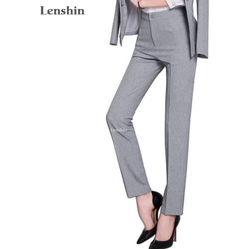 Full length professional business Formal pants women trousers girls slim female work wear Office Lady career plus size clothing