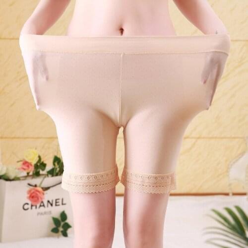 Women Big Size Ice Silk Safety Short Pants Lingerie Boxer Women Comfortable Panties Ropa Interior Femenina Fit 70-120kgs