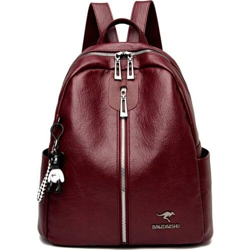Women Leather Backpack Large Female Shoulder Bag Large Capacity Simple Style Casual Rucksacks Mochila Travel Schoolbag