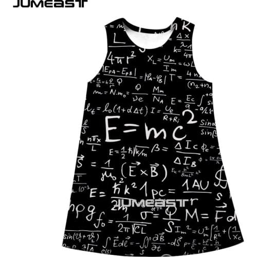 Jumeast Brand Men/Women 3D Printed Dresses Mathematical Formula Summer fashion sleeveless dress suspender nightdress