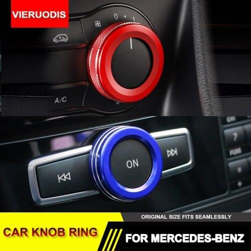 1pcs Car Volume Knob Trim Ring Cover Aluminum alloy Decor for Mercedes Benz A/B/E Class GLK GLA CLA GLE ML GL Car Accessories
