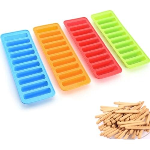 10 Holes Finger Biscuits Mold Non Stick Silicone Chocolate Mold Fondant Candy Pastry Oven Baking Mould Diy Cake Baking Pan Tool