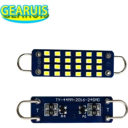 100pcs AC DC 12V c5w Festoon 44mm LED 24 smd 2016 led Non polar 60MA 1.73" LED Light Bulbs 561 562 567 564 Door Dome Map Cargo