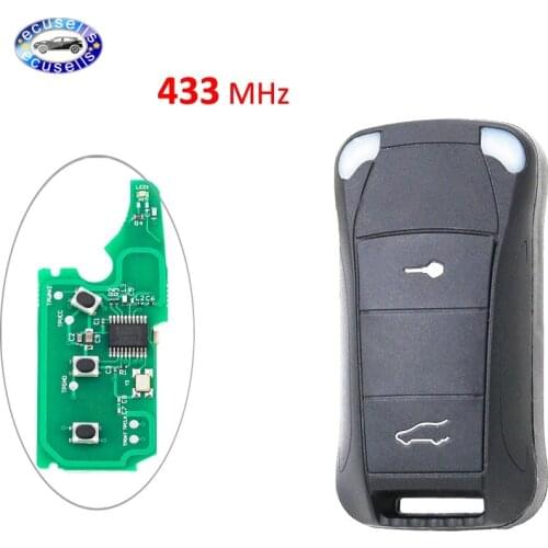 433MHZ 2 Buttons Remote Key Control Fob for Porsche Cayenne With Uncut blade