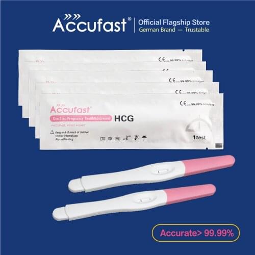 ACCUFAST 5Pcs HCG Pregnancy Test Stick For Women Home Use Self Urine Test Midstream For Fertility Accurate Pregnancy Midstream