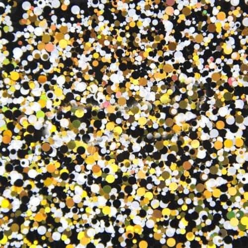 500Gram/lot Round Glitter Yellow Black White colors Shiny Metallic Nail Art Resin Slime Decoden Supplies 1mm2mm3mm Mixed YMP-13
