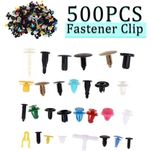 500Pcs Car auto mixed fastener clip bumper fender trim plastic rivet door panel
