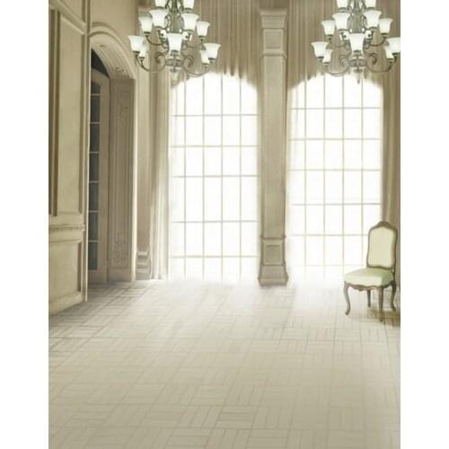 5x7ft Brick Floor White Living Room Photography Backdrops Photo Props Studio Background