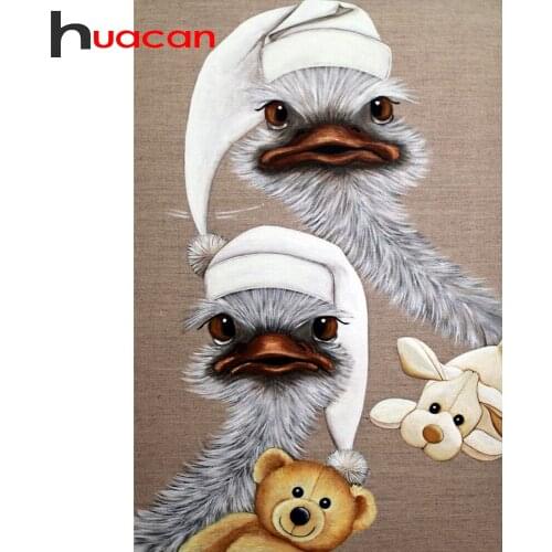 Huacan 5d DIY Diamond Painting New Square/Round Rhinestones Ostrich Diamond Embroidery Cross Stitch Mosaic Cartoon Animal Puzzle