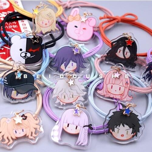 Anime Danganronpa Nagito Komaeda Monokuma Enoshima Junko Acrylic Cute Head Rope Headwear Accessories Hair Ring Cosplay Gift