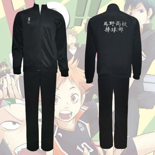 Anime Haikyuu！！ Uniform Karasuno High School Volleyball Club Men Boy Jacket Clothes Cosplay Costumes Sportswear Shimizu kiyoko