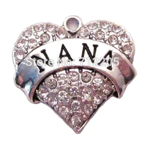 Antique silver plated fashion Nana Crystal Heart Pendant(A100059)
