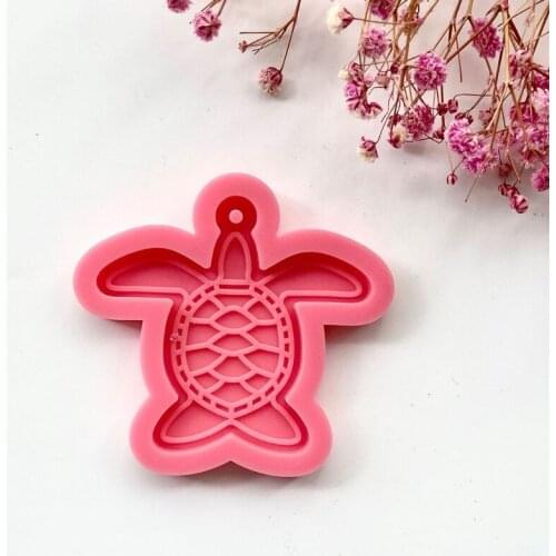 Shiny Glossy Tortoise Making Keychain - Polymer Clay Mould - Mold Resin Craft Necklace - Epoxy Jewellery Silicone Mold
