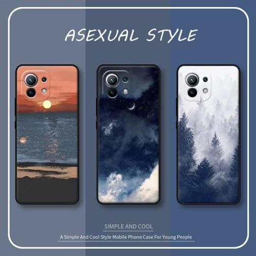 For Xiaomi Mi 11 Ultra Case Xiomi mi11 Lite mi 8 9 9T 10T Pro Phone Cases Poco F3 M3 X3 nfc Pro Back Cover Forest TPU Coque Capa