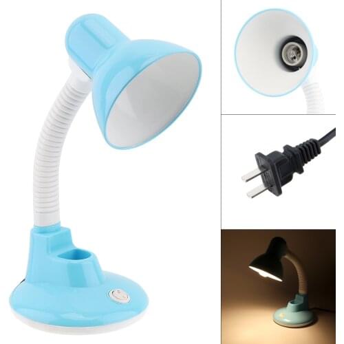 E27 LED Home Table Lamp Eye Protection Portable Office Study Learning Desk Lamp with Pen Container for Children Office Bedside