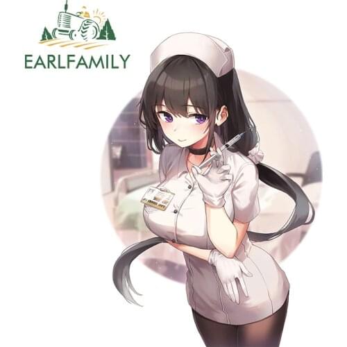 EARLFAMILY 13cm x 9.3cm for Girl Anime Decal Personality Vinyl Car Stickers Surfboard Auto Bumper Occlusion Scratch Waterproof