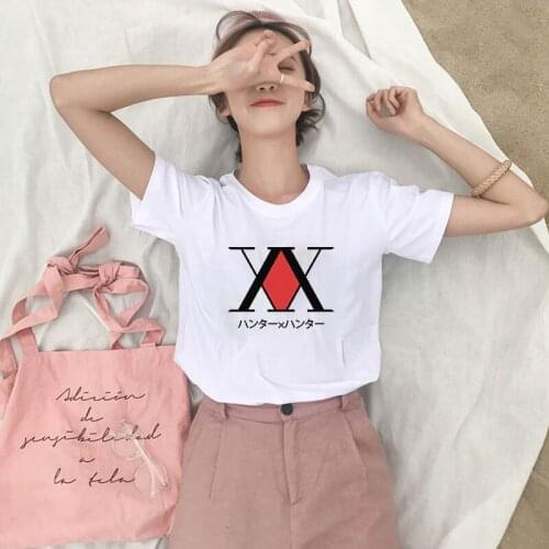 Hunter X Hunter Anime Japan Logo T Shirt Kawaii Killua Gon Manga Graphic Streetwear Fashion Cartoon Summer Camisetas Mujer